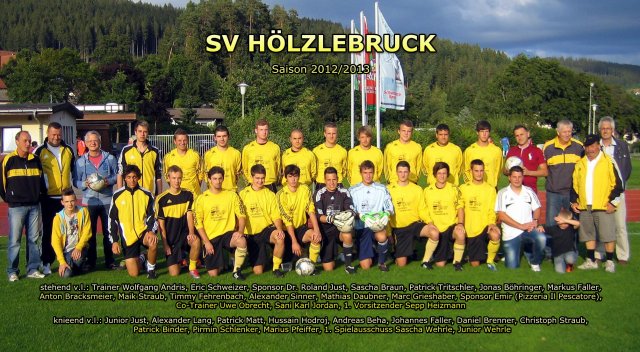 2012-13 1.Mannschaft mit Ballsponsoren