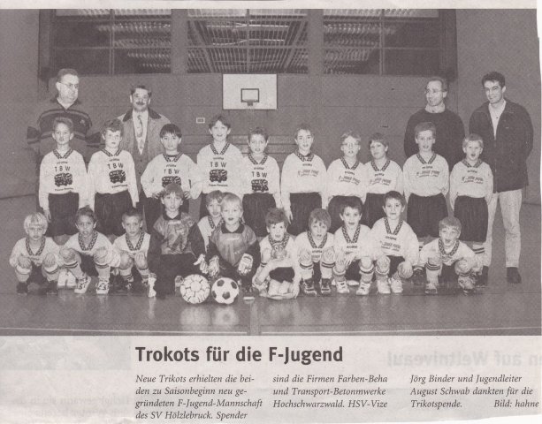 1998/99 F-Jugend Trikotübergabe